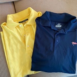 Navy blue and yellow golf shirts bundle